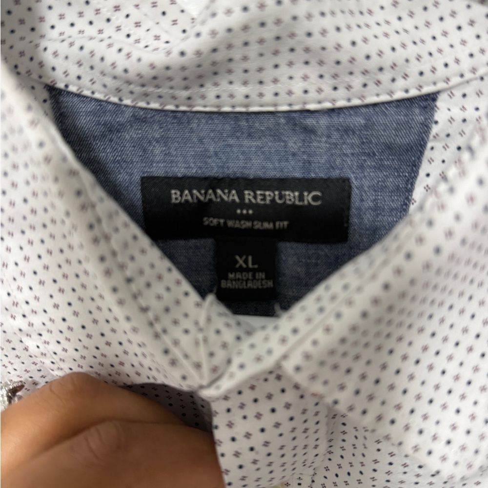 Banana Republic Gray Patterned Men's button down Shirt - Picture 3 of 4